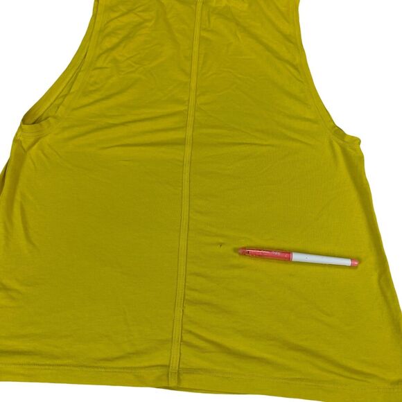Lululemon Tank Womens 6 Lime Green Pima Cotton Gym Training Workout Crew Neck - Picture 3 of 11